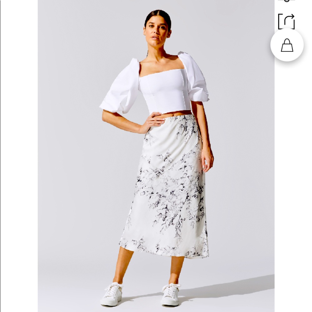 ❤️ CARBON38 Washed Satin Skirt In Floral Toile M❤️